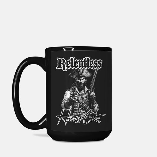 Relentless Pirate Large 15oz. Black Mug