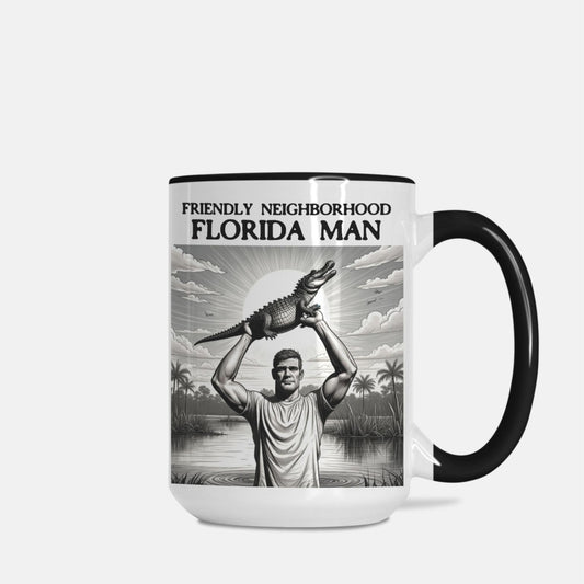 Florida Man Large 15oz. Black & White Mug