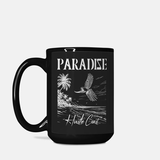 Paradise Beach Large 15oz. Black Mug