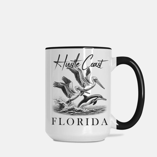 Pelican Hustle Coast Large 15oz. Black & White Mug