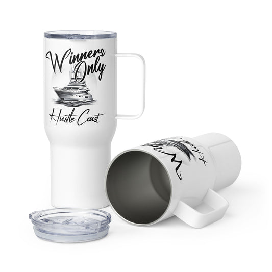 Winners Only White Travel Mug with Handle